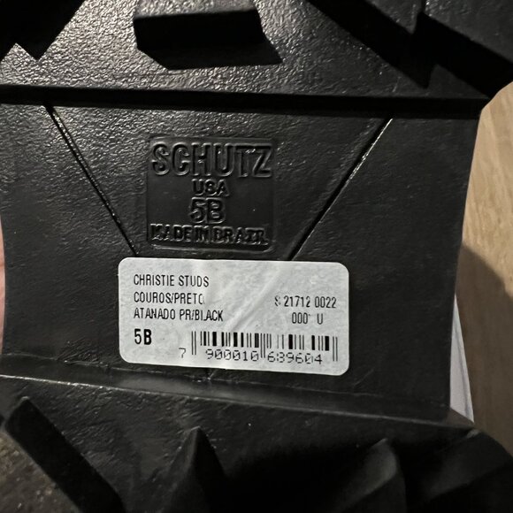 NWT Schutz Black Leather Christie Studded Loafers Size 5B chunky sole NEW - Picture 8 of 10